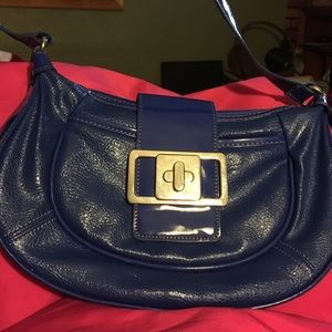 Blue Patent Purse w/ silver hardware