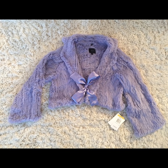Avanti Lavender Rabbit Fur Shrug