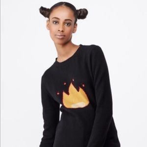 Opening Ceremony Flame Emoji Cashmere Sweater