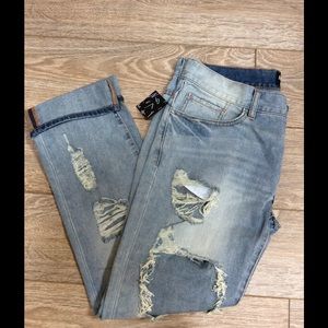 Nasty Gal Destroyed Girlfriend Jeans