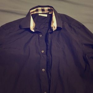 Burberry collar shirt - Navy Blue