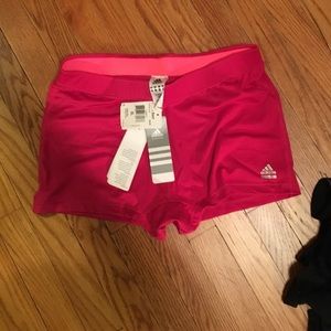 Fuscia compression running shorts