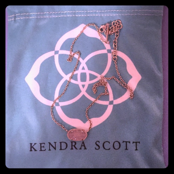 Kendra Scott Elisa Gold Necklace Iridescent Drusy