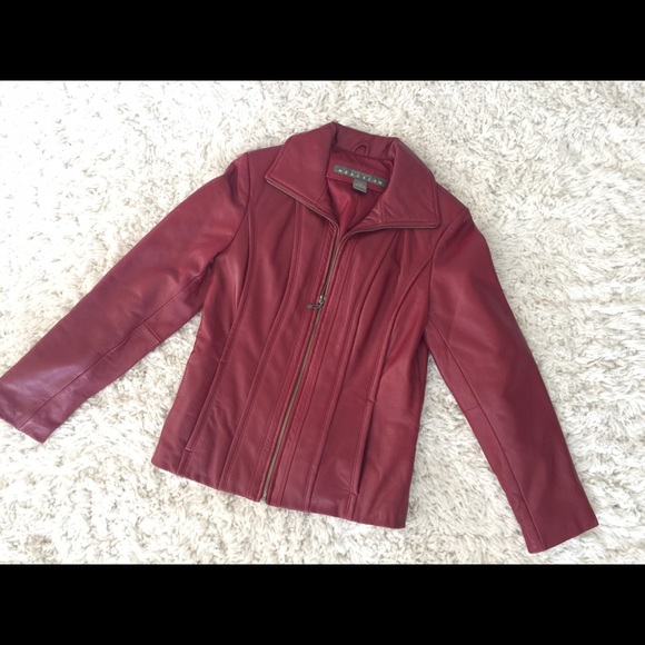 Red leather jacket
