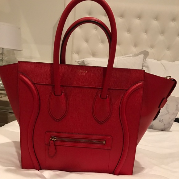 Red Celine mini luggage!