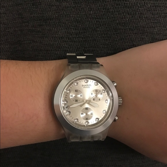 Silver Swatch watch- Brand new condition