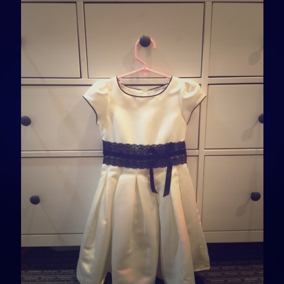 Girls holiday dress, ivory