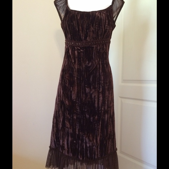 Velvet beaded waist dress