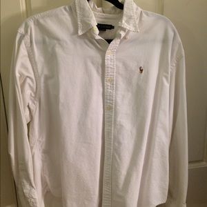 White long sleeve, button down shirt