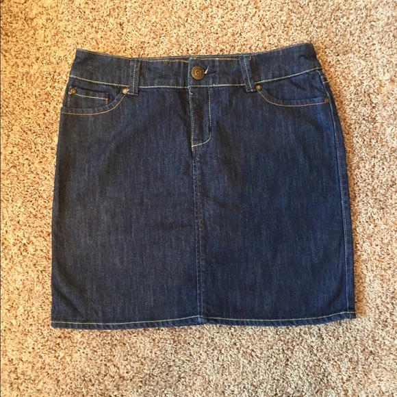 New York & Company Dark Denim Mini Skirt