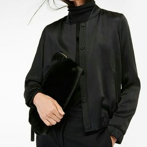 Massimo Dutti Black Bomber-style Jacket