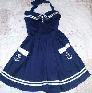 Blue and White Sailor Dress