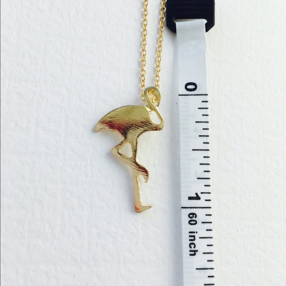 Flamingo Necklace Delicate Spring Tropical - Picture 3 of 4