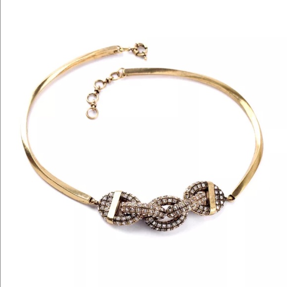 Deco Design Pave Chain Link Bar Collar Choker