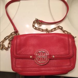 red tory burch satchel
