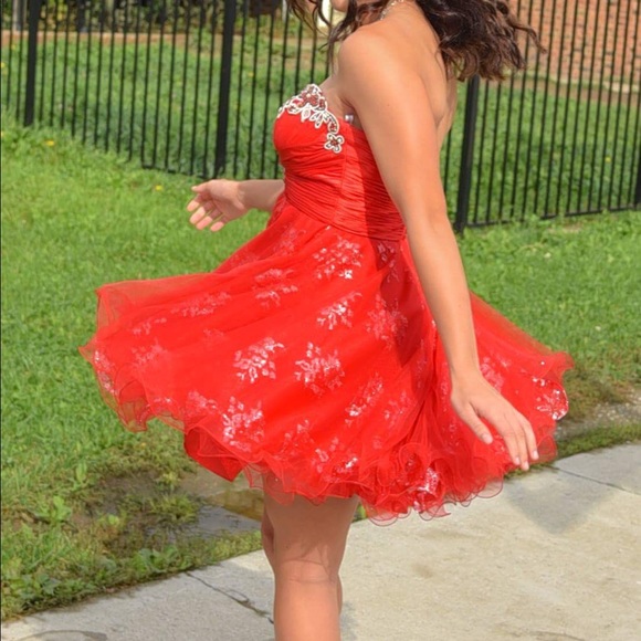 Red Sherri Hill Homecoming Dress - Picture 2 of 4