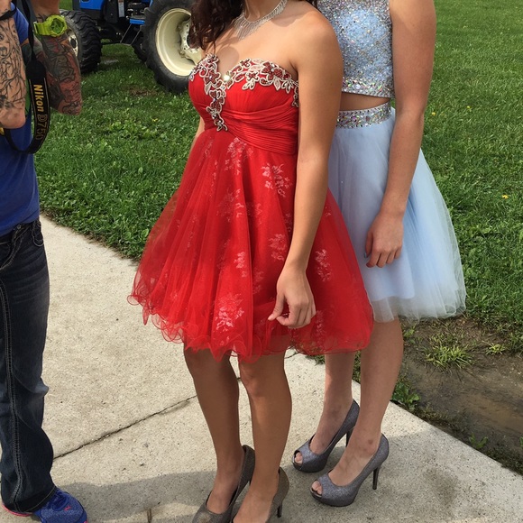 Red Sherri Hill Homecoming Dress - Picture 4 of 4