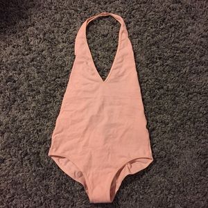 Peachy halter bodysuit