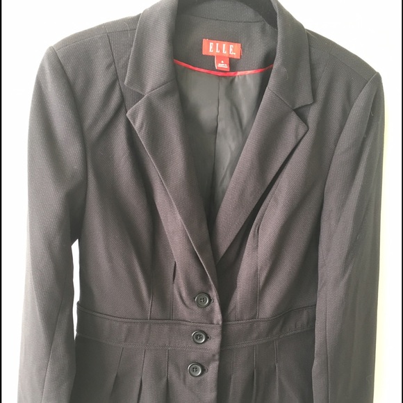 Women's black and white specked career jacket NWOT