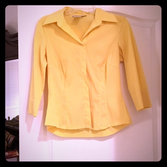 Yellow button down shirt