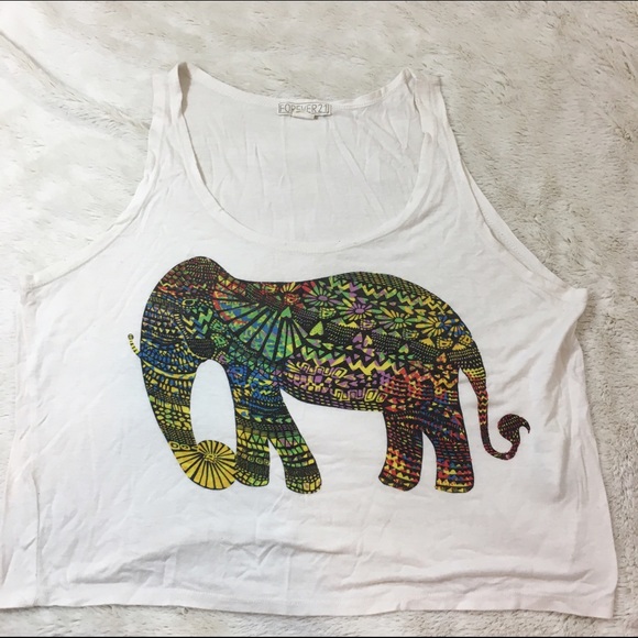 Tribal Elephant Crop Top