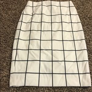 Beige Plaid Knee High Skirt