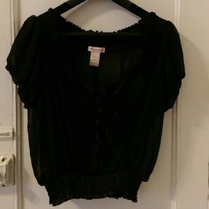 Sheer black blouse