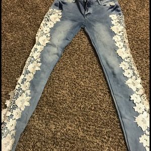 Blue Jeans with White Lace