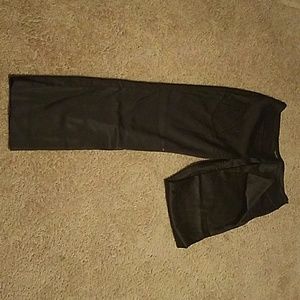 Black satin pants