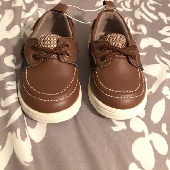 Brown baby boat shoes