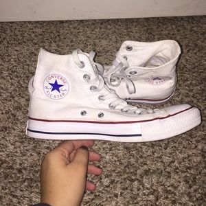 White Hightop Converse - Currently on hold