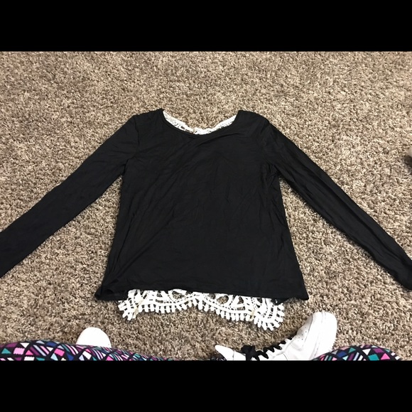 Black Long Sleeve with Design on Back