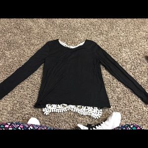 Black Long Sleeve with Design on Back