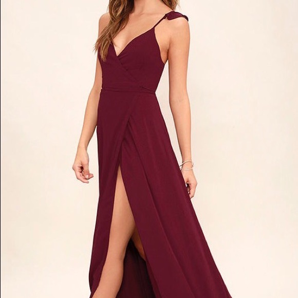 Burgundy / Wine Wrap Dress