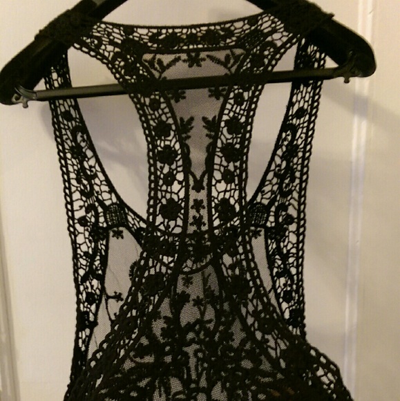 Black sheer top.