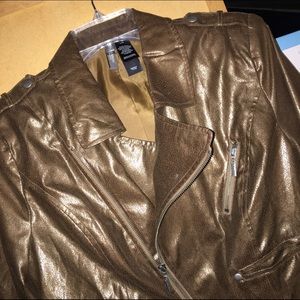 Faux leather moto jacket