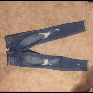 Denim destroyed jeans