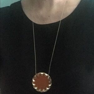 House of Harlow 1960 Sunburst Leather Necklace