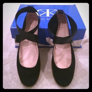 Black Crisscross Ballerina Flats