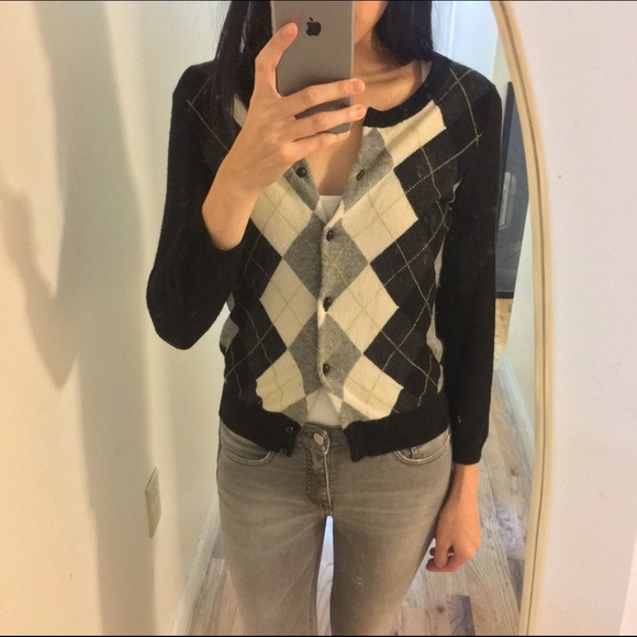 J.Crew Argyle Cardigan Sweater
