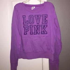 Purple "Love Pink" sweatshirt