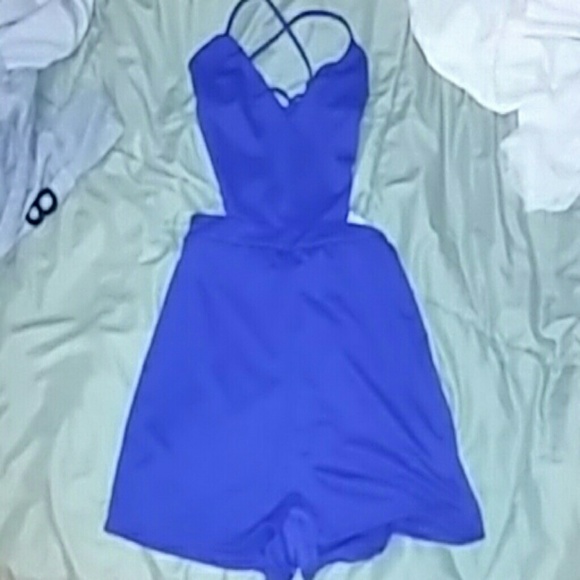 Charlotte Russe blue romper, strappy, size Medium