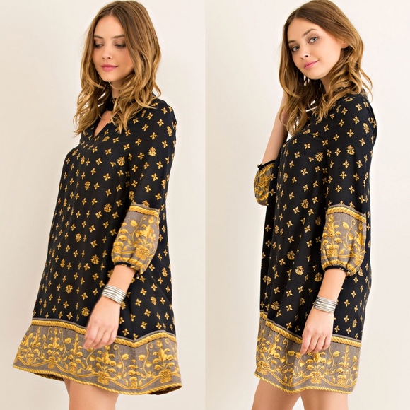 ‼️SOLD OUT‼️Baroque Border Print Shift Dress - Picture 2 of 4