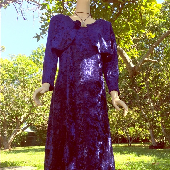 molly malloy Dresses Vintage Style Blue Velvet Likel Dress Poshmark