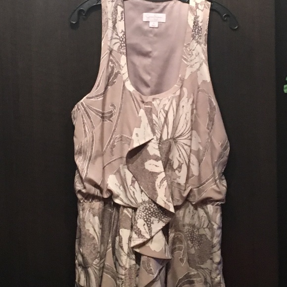 Gray Printed Dress in Knee Length