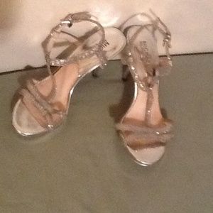 Michael kors silver heels size 6 1/2 crocodile