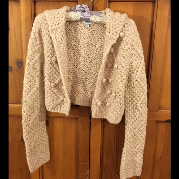 MIMI MATERNITY cropped chunky soft cardigan