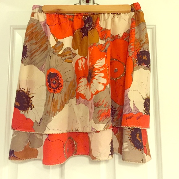 Anthropologie floral silk skirt. - Picture 1 of 3