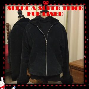 Heavy suede winter coat