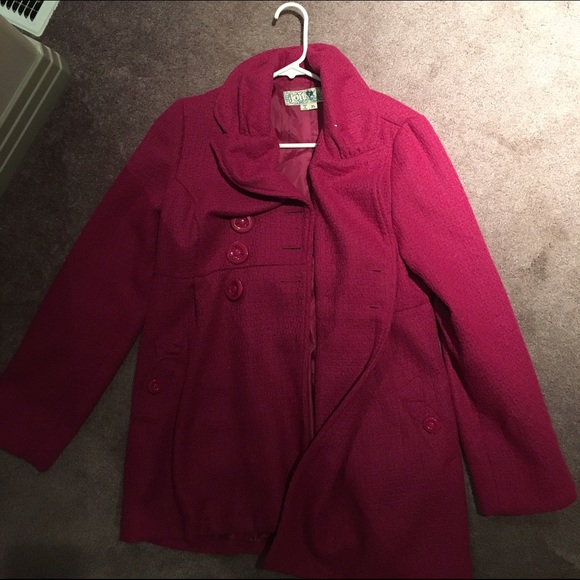 Hot pink pea coat
